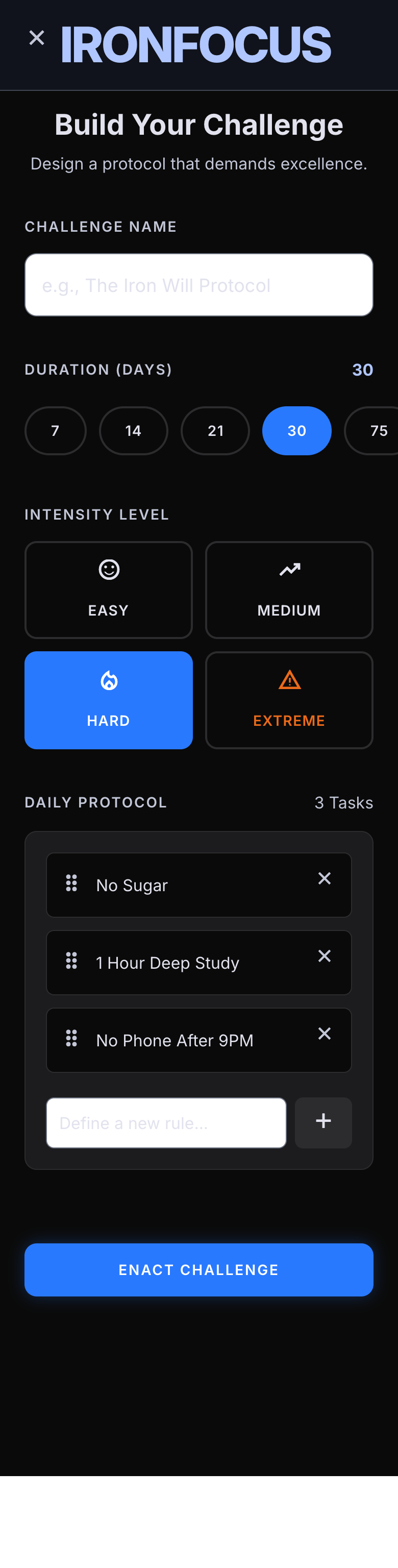 Custom Challenge Builder