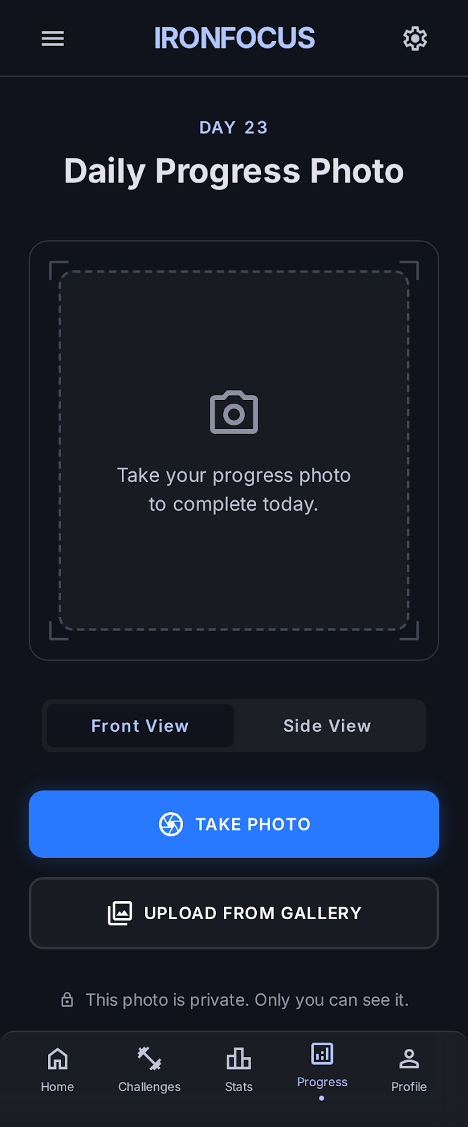 Daily Progress Photo Check-in